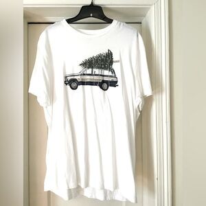 J Crew Christmas Tree Wagon Tee NWOT Unisex Sz L